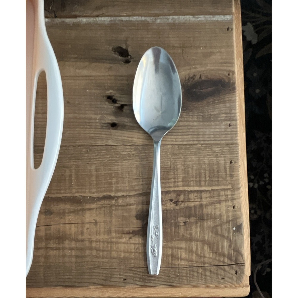 Oneida Maybrook Stainless Steel Soup Spoon Vintage SL GH Rogers Floral Flatware